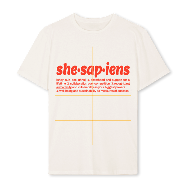 SHESAPIENS Vintage White Regular Tee.