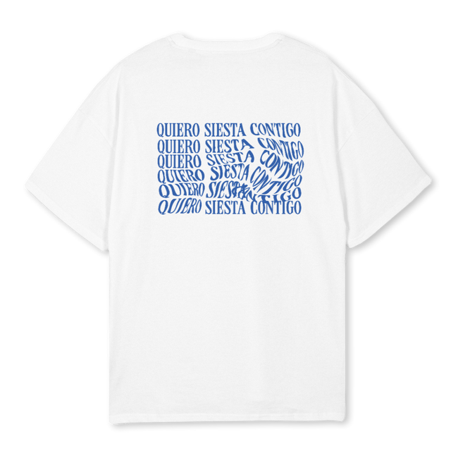 QUIEROSIESTACONTIGO White Oversized Tee.