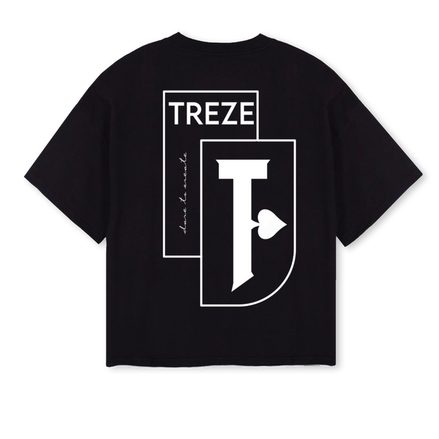 TRZT Black Oversized Boxy Tee.