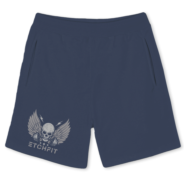 SKULLTESTSHORTSS Navy Blue Sweatshorts.