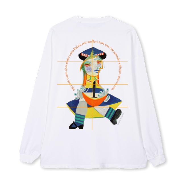 PICASSIN White Oversized LS Tee.