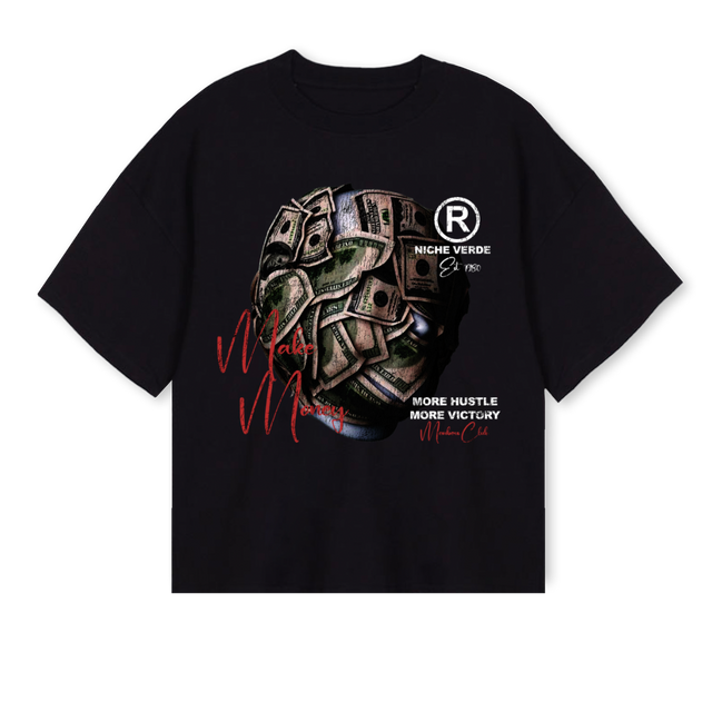 MEMBERS Black Oversized Boxy Tee.