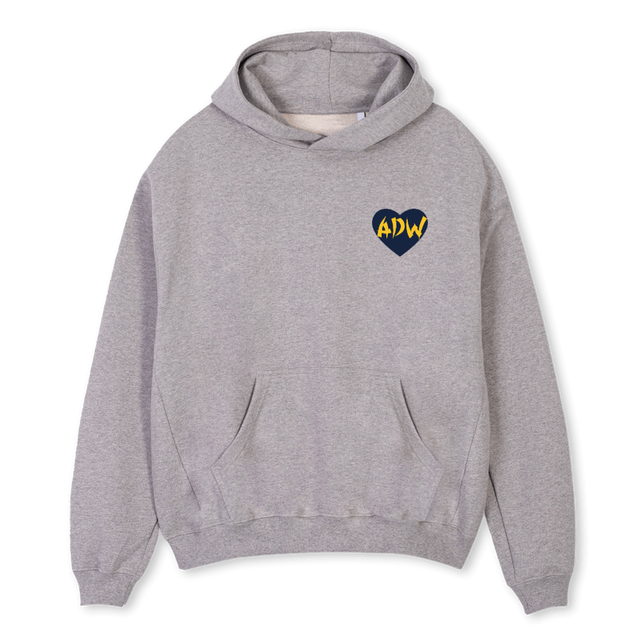 ADWSAMONAVY Grey Marl Oversized Hoodie.
