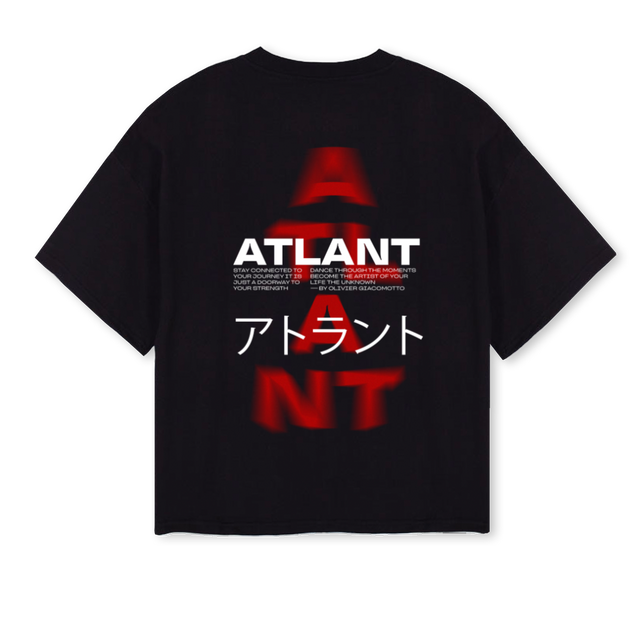 ATLBOXYTWO Black Oversized Boxy Tee.