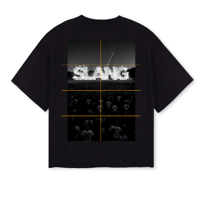 SLANGEXPLOSIONBLACK Black Oversized Boxy Tee.