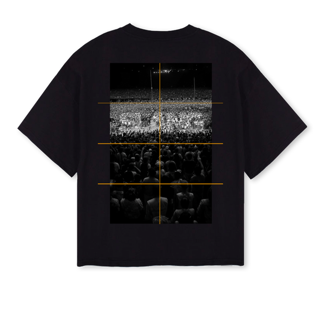 SLANGCROWDBLACK Black Oversized Boxy Tee.
