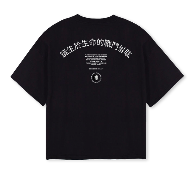 DURGATWO Black Oversized Boxy Tee.
