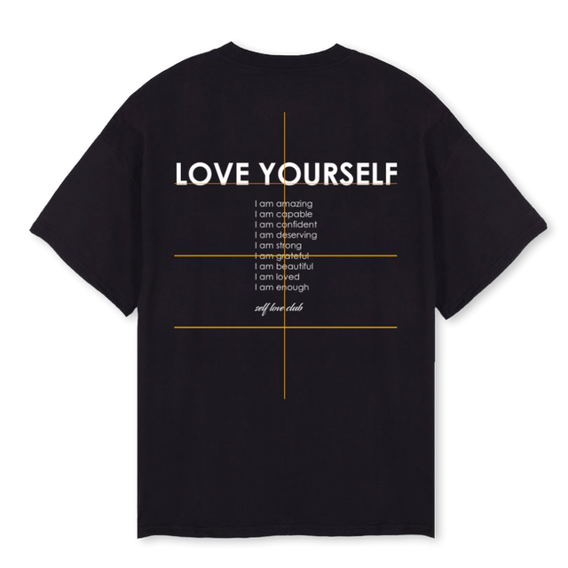 SELFLOVE Black Oversized Tee.