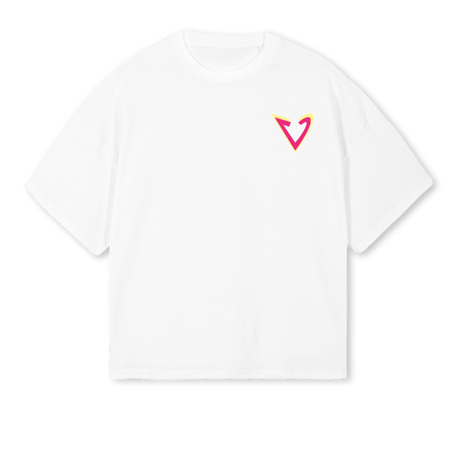 VYUSLOOKYK White Oversized Boxy Tee.
