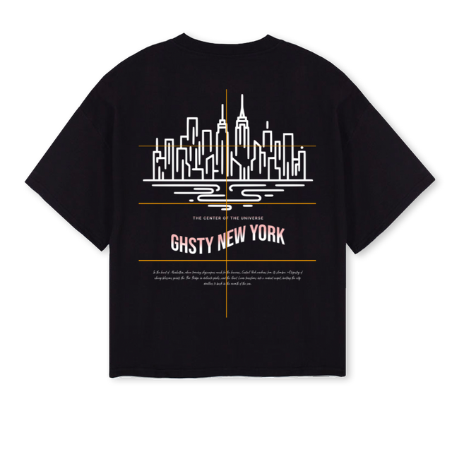 NYCWHITE Black Oversized Boxy Tee.