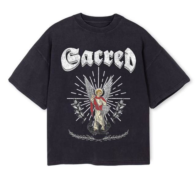 GUARDIAN Vintage Black Oversized Boxy Tee.