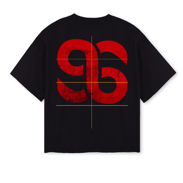 MERCHNINETYSIX Black Oversized Boxy Tee.