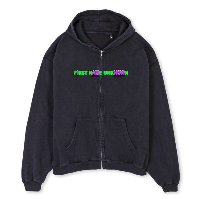 FNUONE Vintage Black Oversized Zipped Hoodie.
