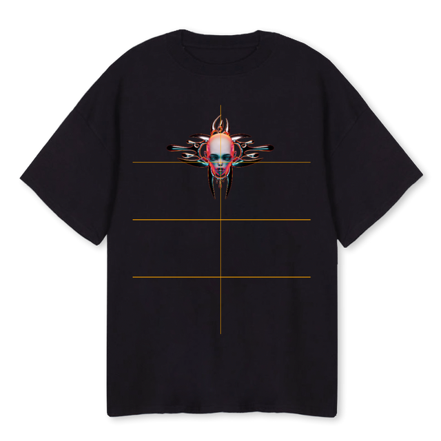 JASONORANGEOVERSIZB Black Oversized Tee.