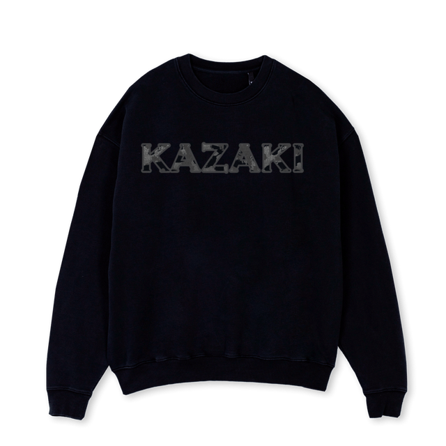 MOSAICBLACKSWEAT Black Oversized Crewneck Sweater.