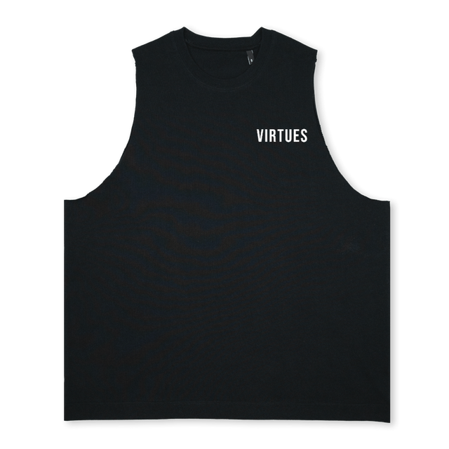 VIRTUESTANK Deep Black Oversized Vest.