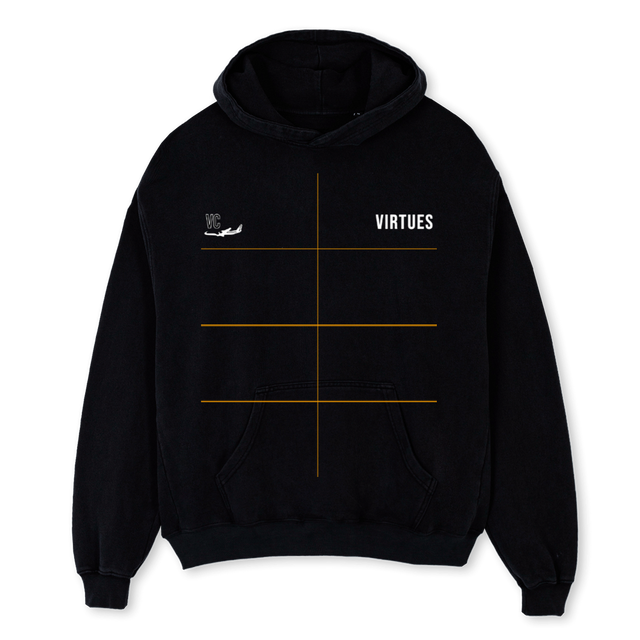 VIRTUESHOODIE Black Oversized Hoodie.