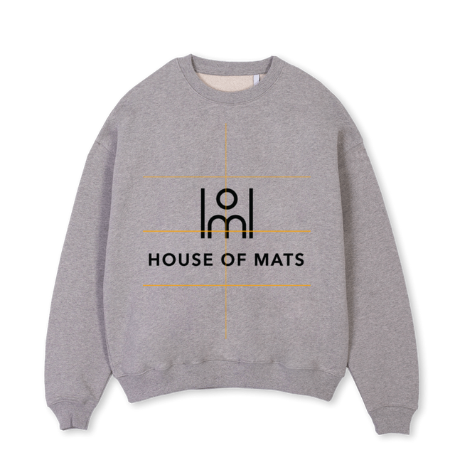 ASHTANGA Grey Marl Oversized Crewneck Sweater.