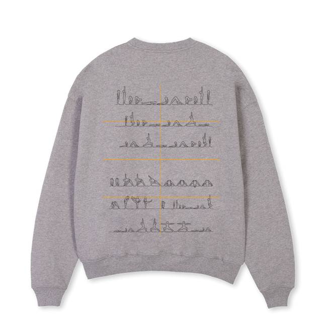 ASHTANGA Grey Marl Oversized Crewneck Sweater.