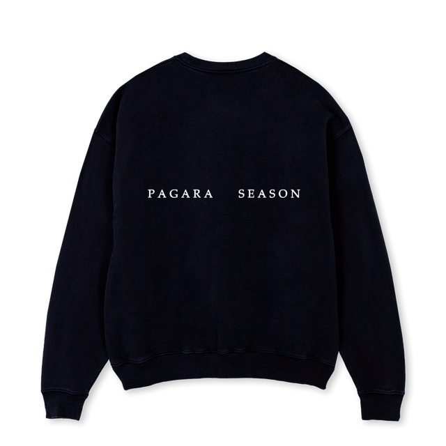 ZEUSGODDUST Black Oversized Crewneck Sweater.