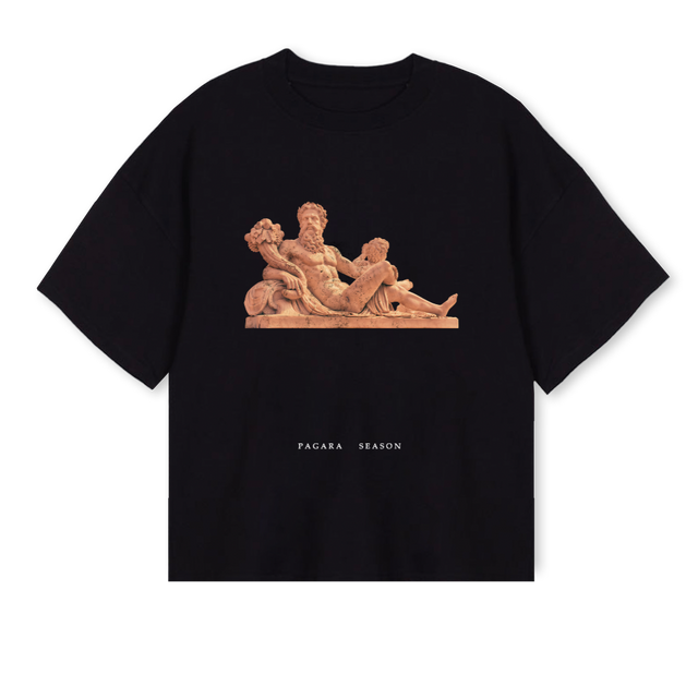 DESERTZEUSS Black Oversized Boxy Tee.