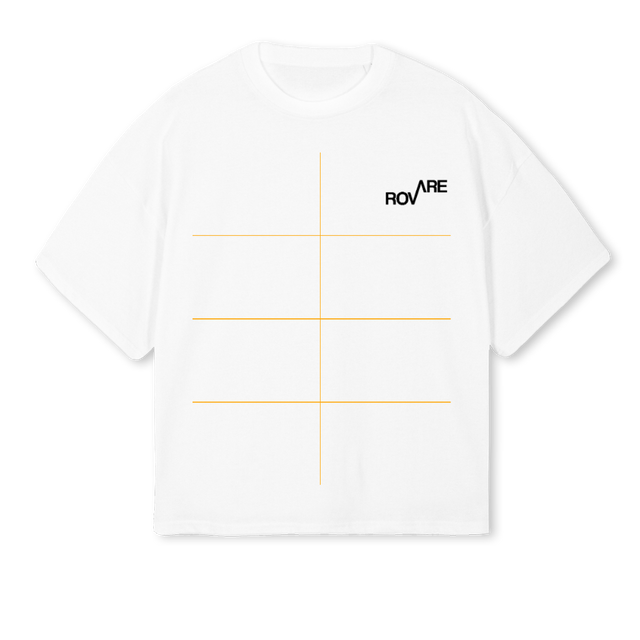 ROVARE White Oversized Boxy Tee.