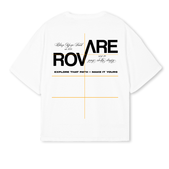 ROVARE White Oversized Boxy Tee.