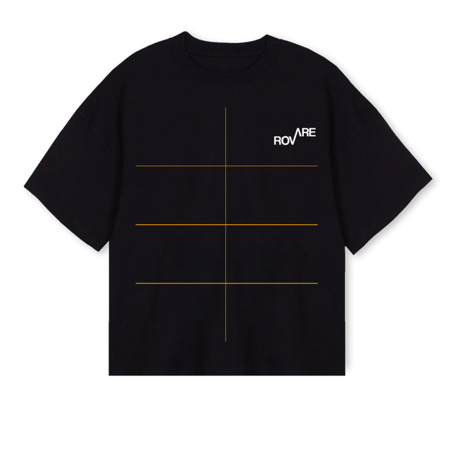 ROVAREE Black Oversized Boxy Tee.