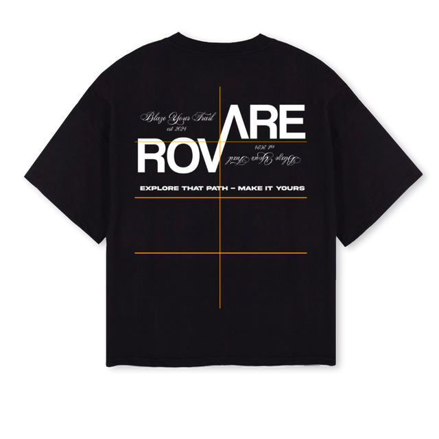 ROVAREE Black Oversized Boxy Tee.