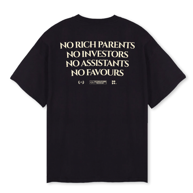 NORICHBLACKTEE Black Oversized Tee.
