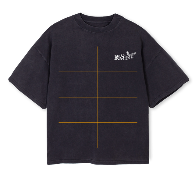 PRESHA Vintage Black Oversized Boxy Tee.
