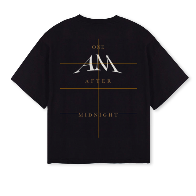 AMOBT Black Oversized Boxy Tee.
