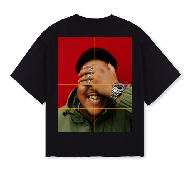 AHOKSAMPLE Black Oversized Boxy Tee.