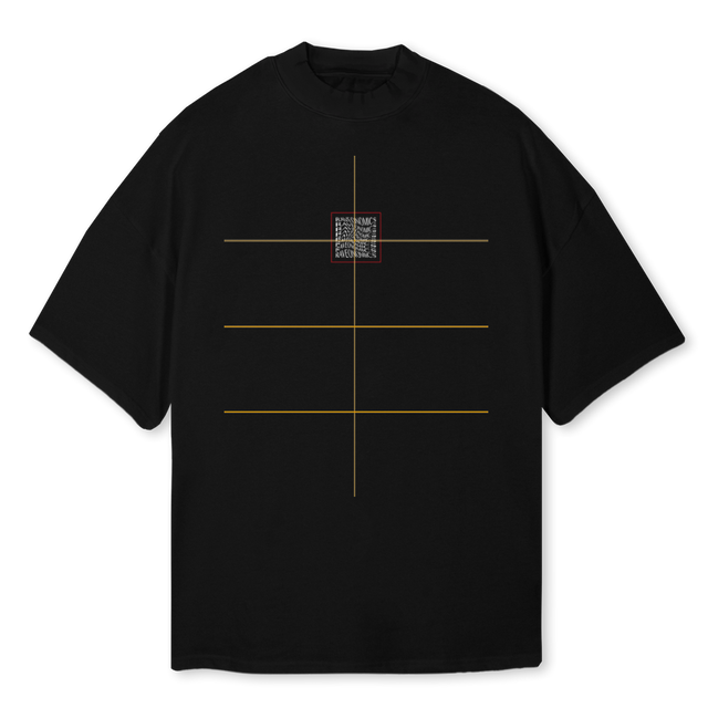 UAINTTEE Black Oversized Mock Neck Tee.
