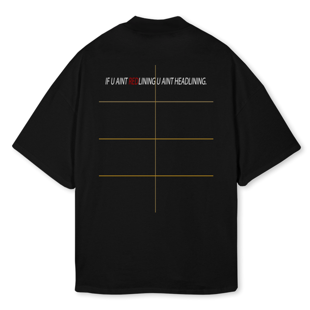 UAINTTEE Black Oversized Mock Neck Tee.