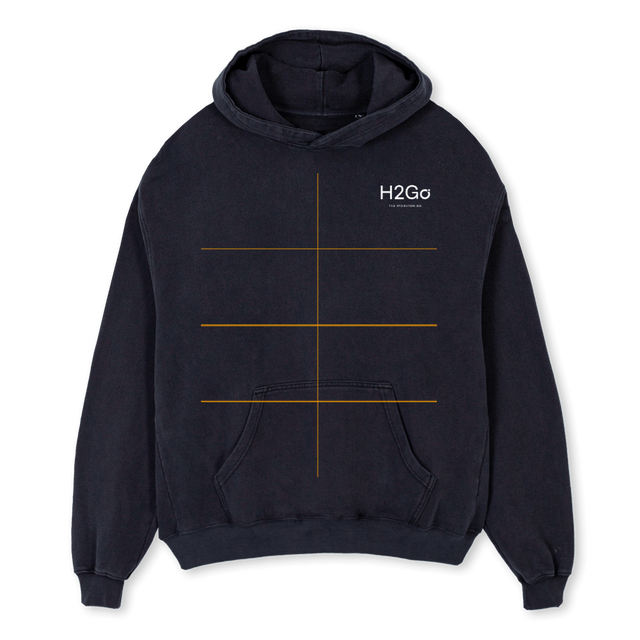 HYDRATIONCOMPANYBLKH Vintage Black Oversized Hoodie.