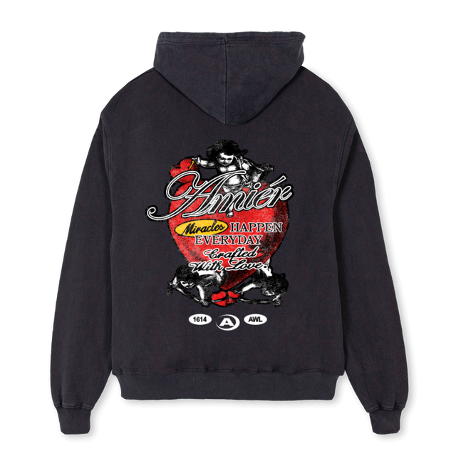 AHME Vintage Black Oversized Zipped Hoodie.