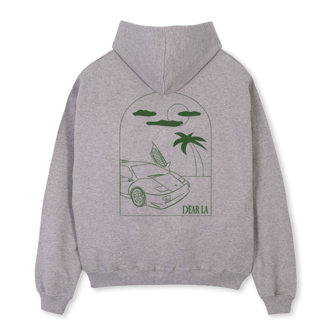 DIABLOGREEN Grey Marl Oversized Hoodie.