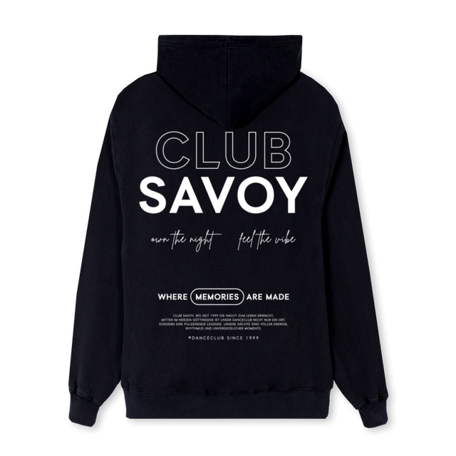 CLUBSAVOY Black Regular Hoodie.