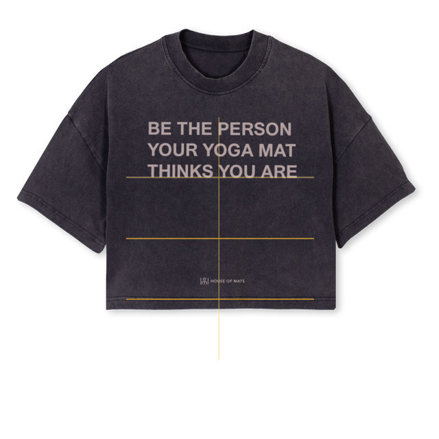 BETHEPERSON Vintage Black Cropped Oversized Tee.