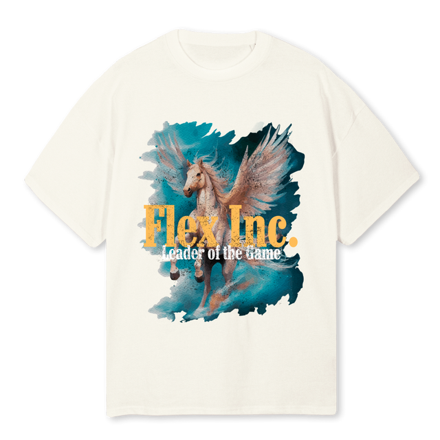 FLYINGHORSE Cream Oversized Tee.