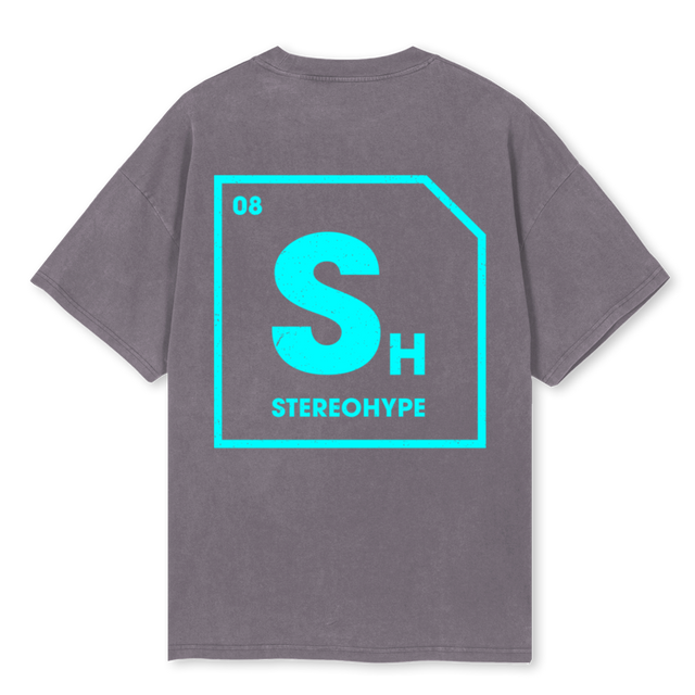 GREYLIGHTBLUE Pigment Grey Oversized Tee.