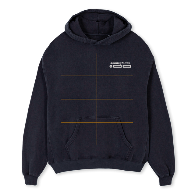 NOTHINGTOITCO Vintage Black Oversized Hoodie.