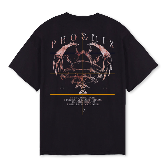 SECTORX Black Oversized Tee.