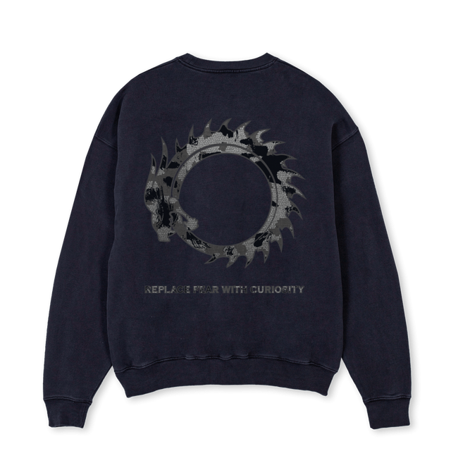 MOSAICV Vintage Black Oversized Crewneck Sweater.
