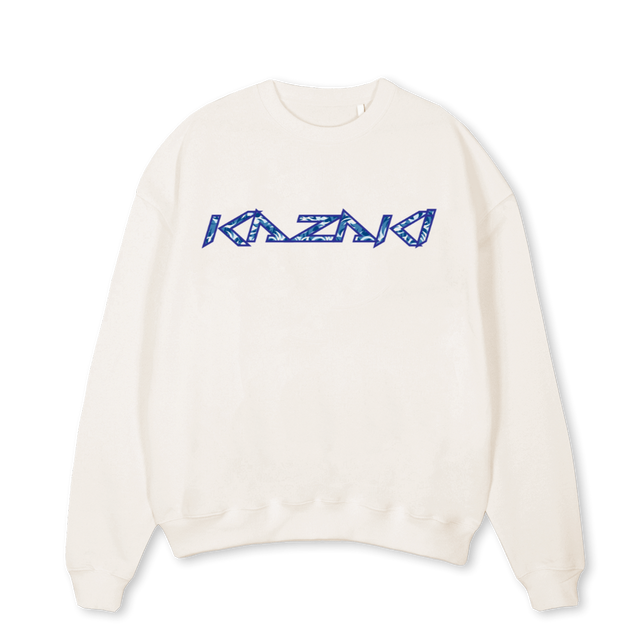 JIVE Vintage White Oversized Crewneck Sweater.