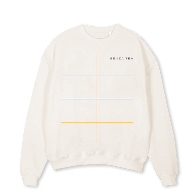SENZASWEATER Vintage White Oversized Crewneck Sweater.