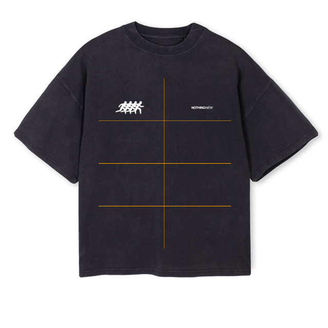 RUNNINGCLUB Vintage Black Oversized Boxy Tee.
