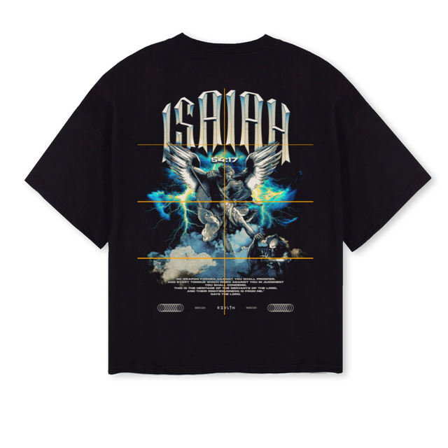 ISAIAH Black Oversized Boxy Tee.