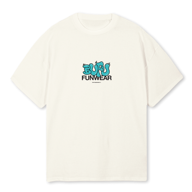 BUFUONE Cream Oversized Tee.